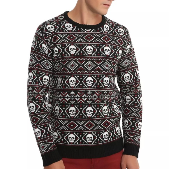 Skull/Skeleton Ugly Christmas/Halloween Sweater - Picture 1 of 3
